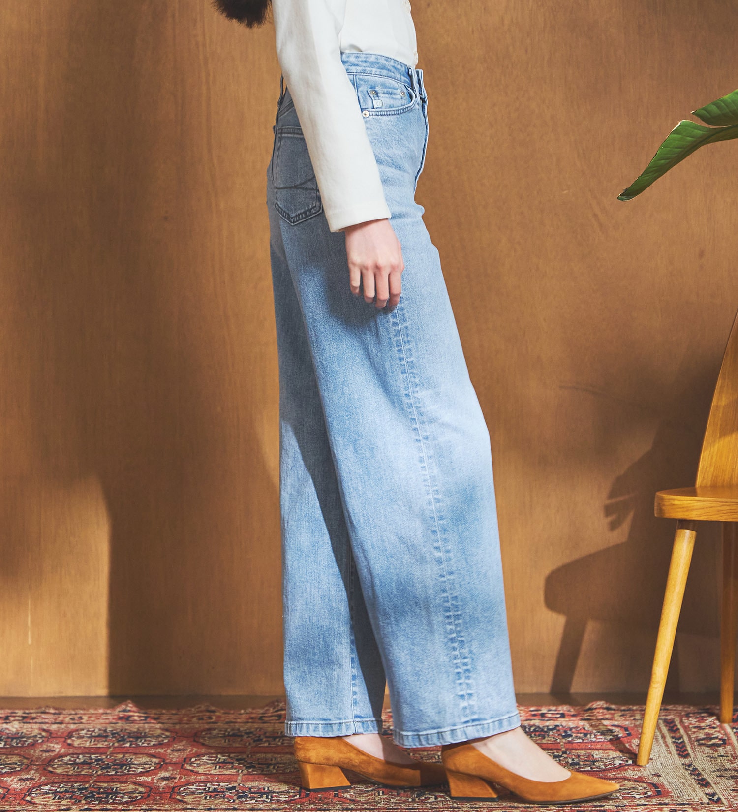 SOMETHING(サムシング)の【試着対象】SOMETHING LISA ワイドデニムパンツ|パンツ/デニム/ジーンズパンツ/レディース|淡色ブルー3