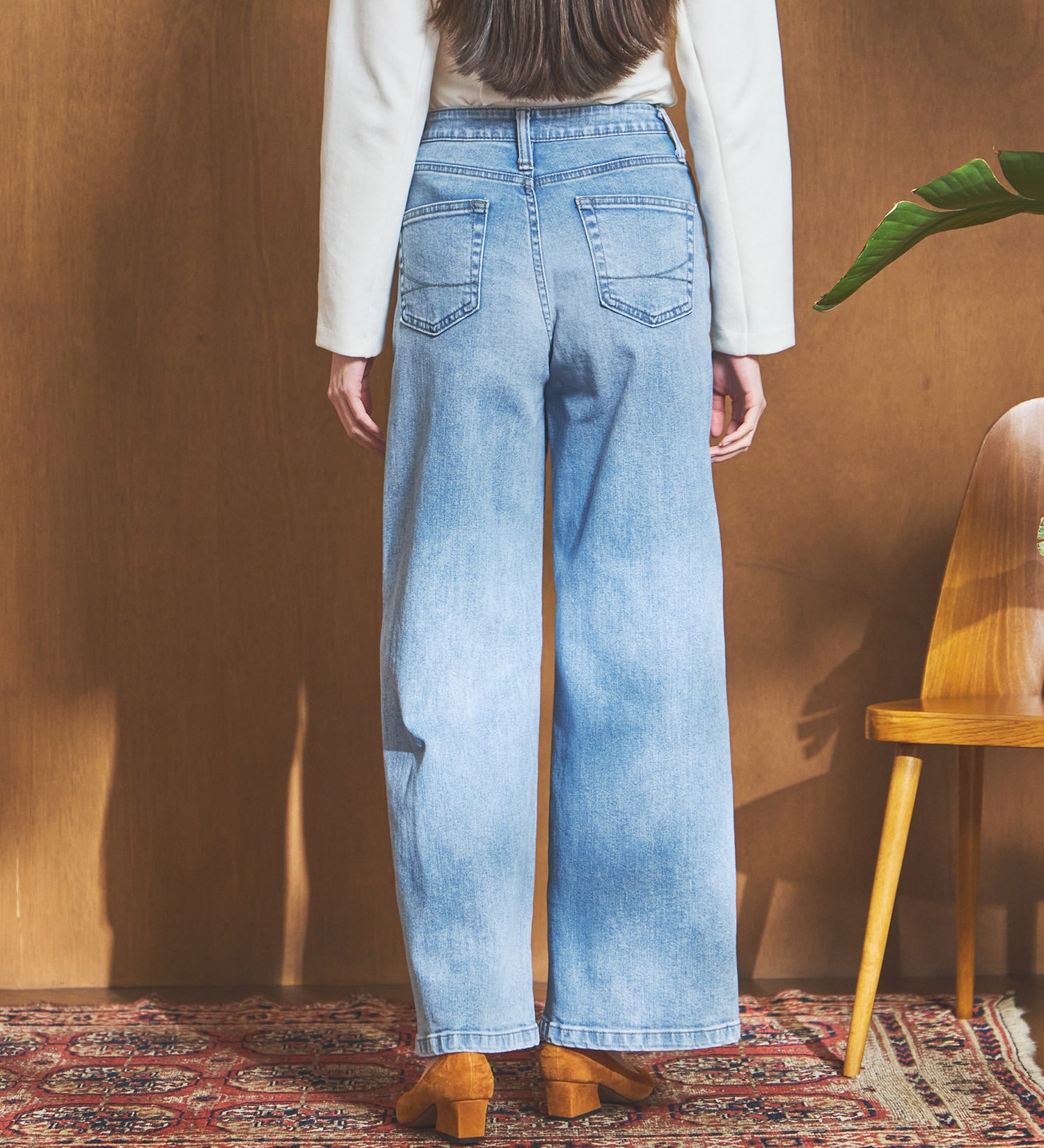 SOMETHING(サムシング)の【試着対象】SOMETHING LISA ワイドデニムパンツ|パンツ/デニム/ジーンズパンツ/レディース|淡色ブルー3