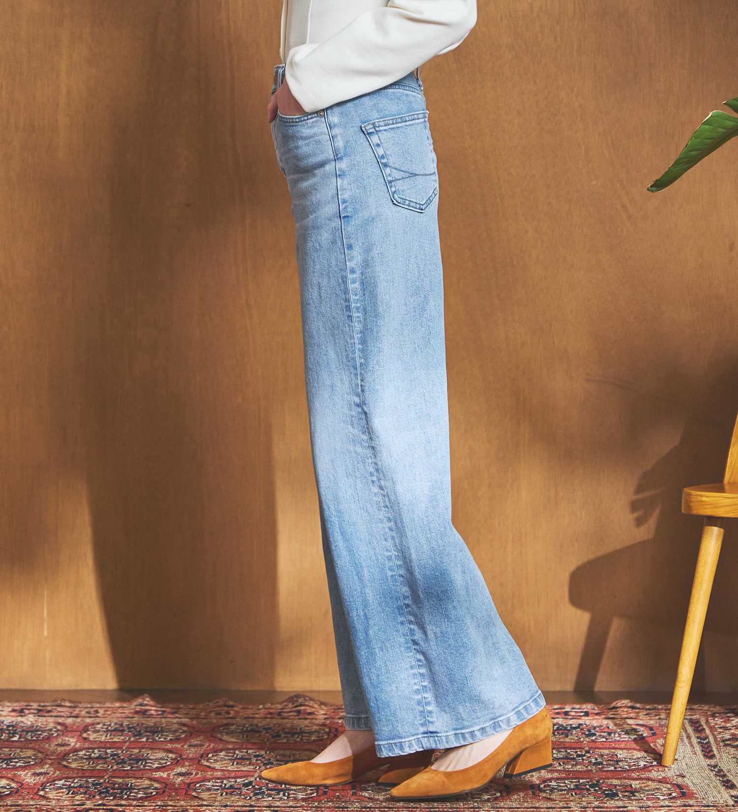 SOMETHING(サムシング)の【試着対象】SOMETHING LISA ワイドデニムパンツ|パンツ/デニム/ジーンズパンツ/レディース|淡色ブルー3