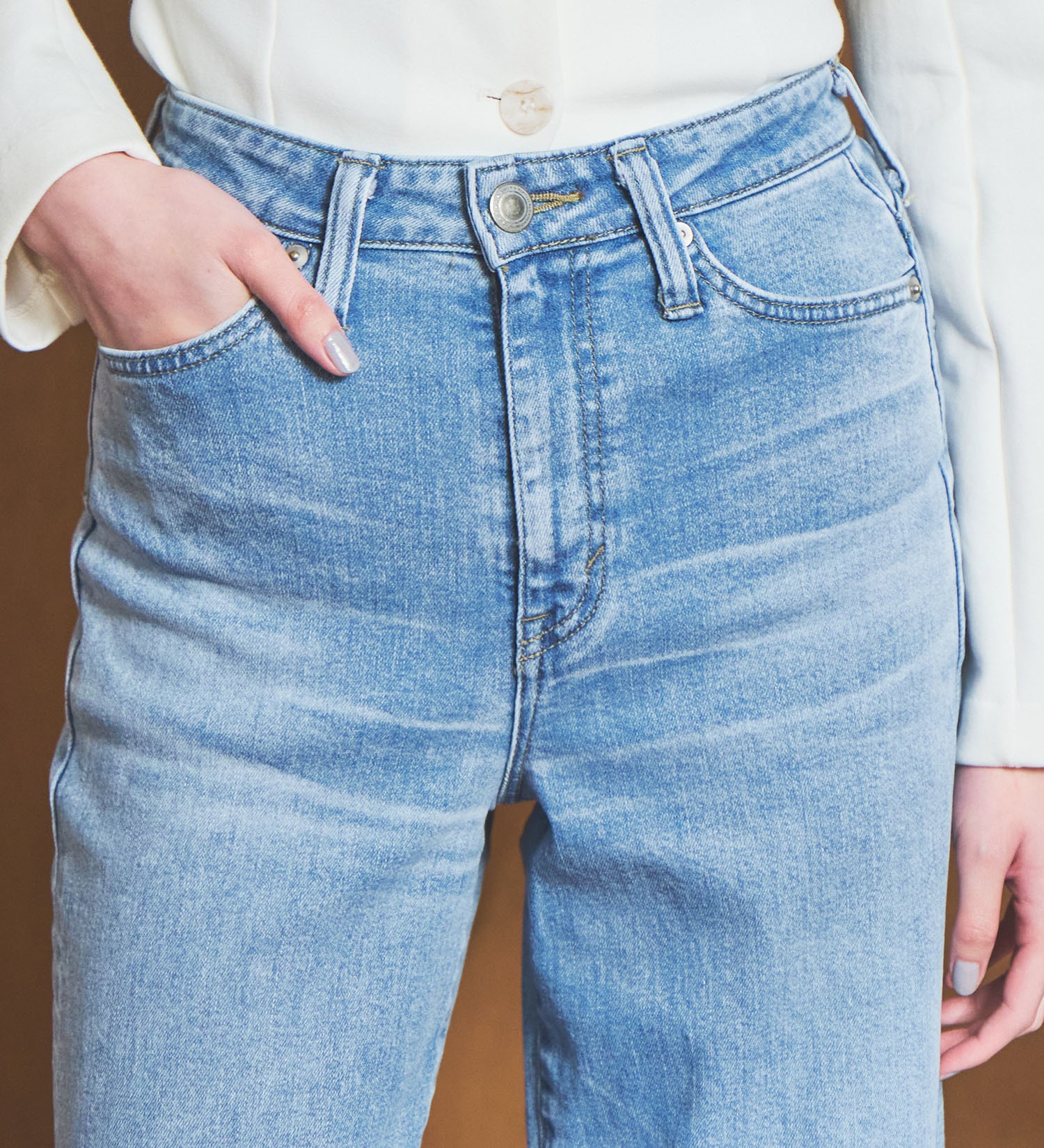 SOMETHING(サムシング)の【試着対象】SOMETHING LISA ワイドデニムパンツ|パンツ/デニム/ジーンズパンツ/レディース|淡色ブルー3