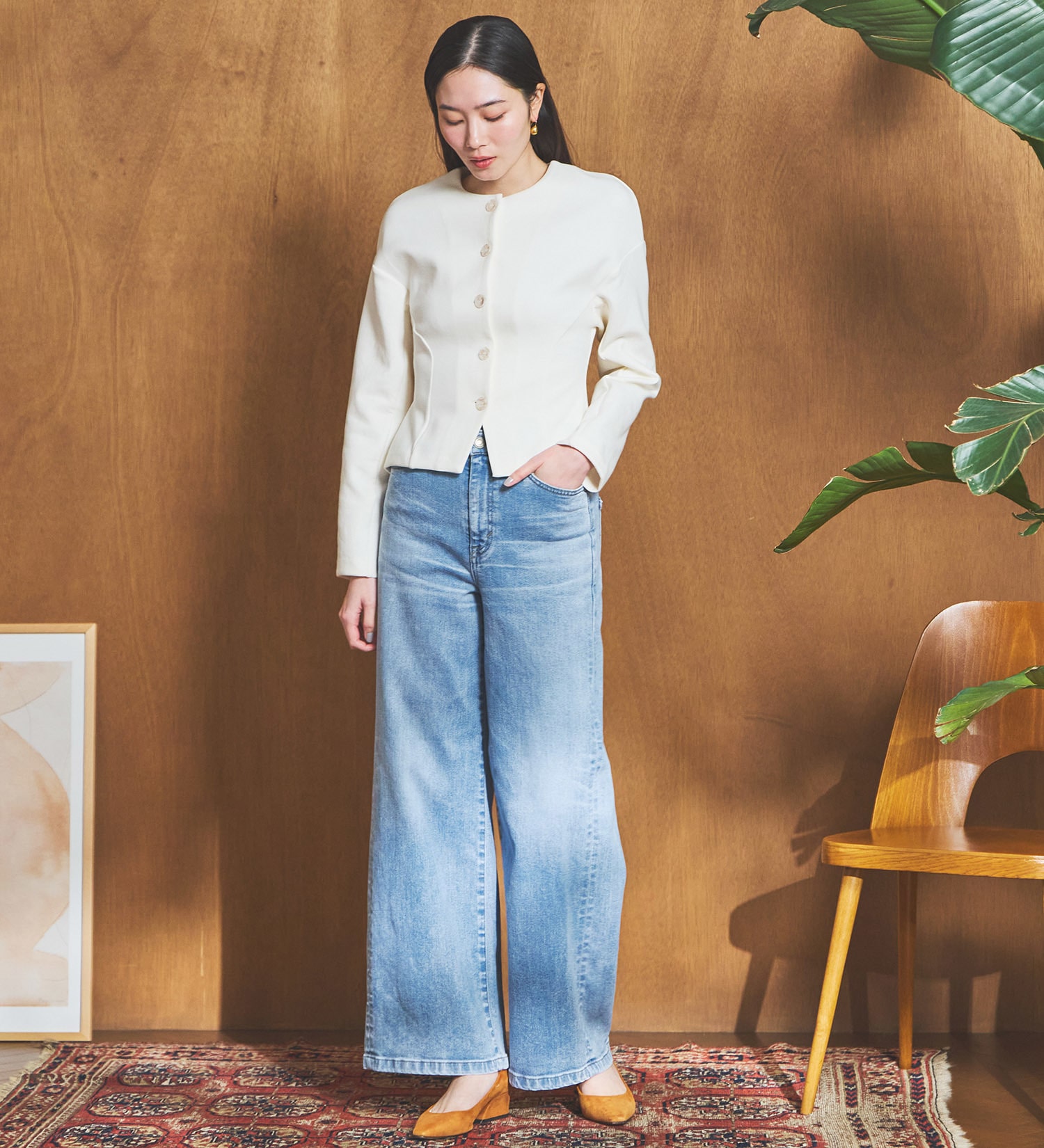 SOMETHING(サムシング)の【試着対象】SOMETHING LISA ワイドデニムパンツ|パンツ/デニム/ジーンズパンツ/レディース|淡色ブルー3