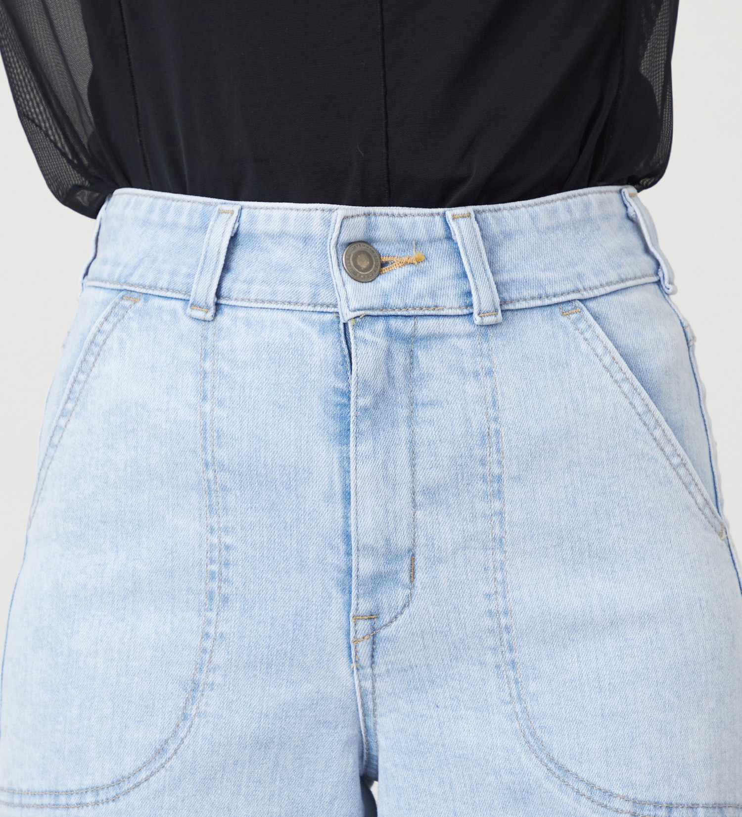 SOMETHING(サムシング)の【試着対象】SOMETHING LISAレースアップワイドデニムパンツ|パンツ/デニム/ジーンズパンツ/レディース|淡色ブルー2