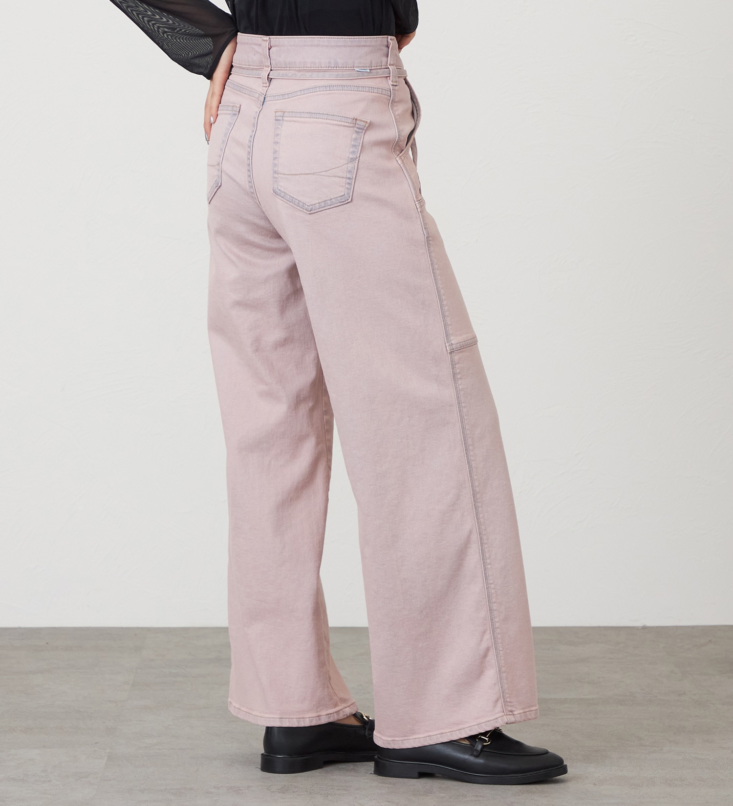 SOMETHING(サムシング)のSOMETHING LISA BELTED WIDE/ワイドデニムパンツ|パンツ/パンツ/レディース|ピンク