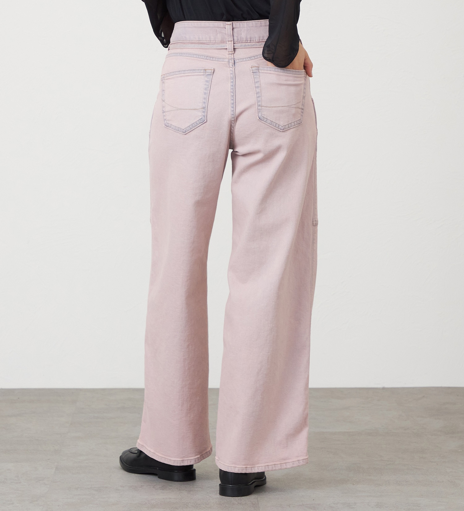 SOMETHING(サムシング)のSOMETHING LISA BELTED WIDE/ワイドデニムパンツ|パンツ/パンツ/レディース|ピンク