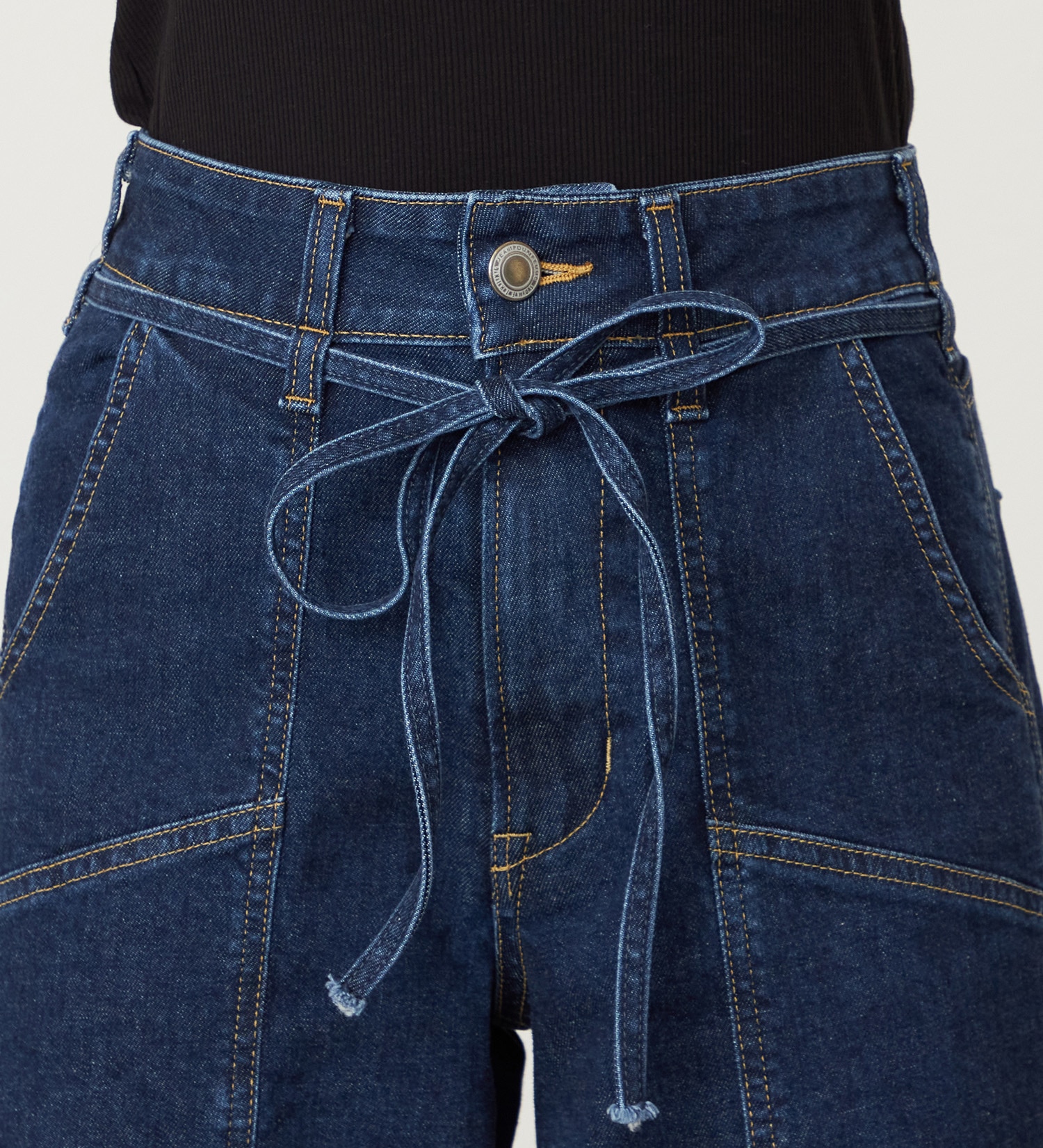 SOMETHING(サムシング)のSOMETHING LISA BELTED WIDE/ワイドデニムパンツ|パンツ/デニム/ジーンズパンツ/レディース|濃色ブルー