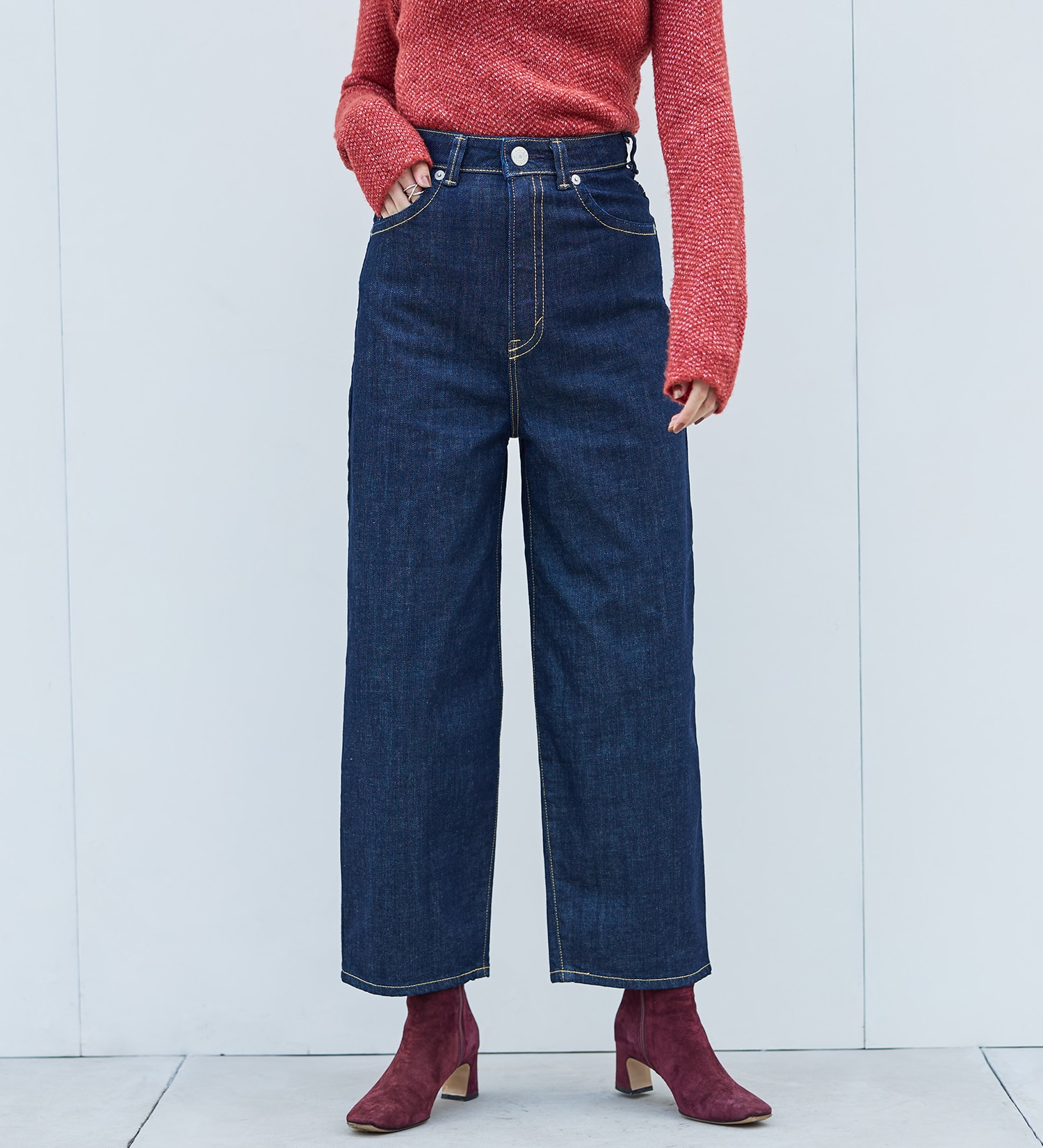 SOMETHING(サムシング)の【kanonさん着用】SOMETHING HANA SUPER HI-RISE CURVE TAPERED/スーパーハイライズカーブテーパードデニムパンツ|パンツ/デニム/ジーンズパンツ/レディース|インディゴブルー