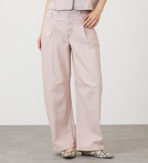 SOMETHING(サムシング)のSOMETHING HANAタックカーブデニムパンツ|パンツ/デニム/ジーンズパンツ/レディース|ピンク