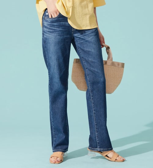 SOMETHING(サムシング)の【百貨店・直営店限定】SOMETHING ete ストレードデニムパンツ【夏用/COOL/涼/抗菌/防臭/制菌】|パンツ/デニム/ジーンズパンツ/レディース|中色ブルー