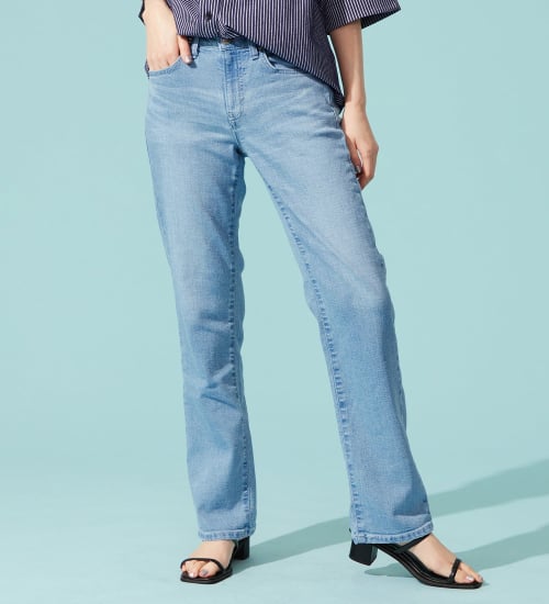 SOMETHING(サムシング)の【百貨店・直営店限定】SOMETHING ete ストレードデニムパンツ【夏用/COOL/涼/抗菌/防臭/制菌】|パンツ/デニム/ジーンズパンツ/レディース|淡色ブルー