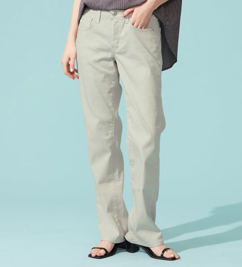 SOMETHING(サムシング)の【百貨店・直営店限定】SOMETHING ete ストレードデニムパンツ【夏用/COOL/涼/抗菌/防臭/制菌】|パンツ/パンツ/レディース|シルバーグレー