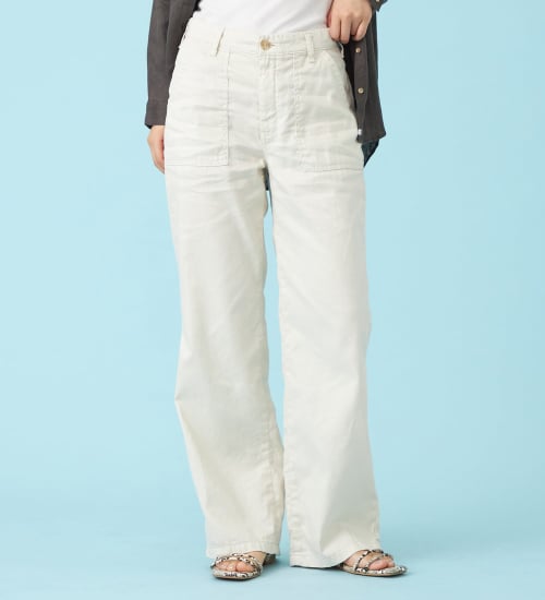SOMETHING(サムシング)の【百貨店・直営店限定】SOMETHING ete ワイドベイカーデニムパンツ【夏用/COOL/涼/抗菌/防臭/制菌】|パンツ/パンツ/レディース|アイボリー