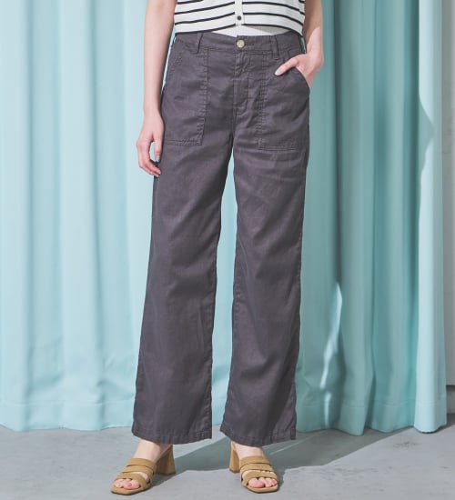 SOMETHING(サムシング)の【百貨店・直営店限定】SOMETHING ete ワイドベイカーデニムパンツ【夏用/COOL/涼/抗菌/防臭/制菌】|パンツ/パンツ/レディース|チャコールグレー