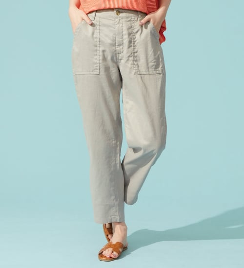 SOMETHING(サムシング)の【試着対象】【百貨店・直営店限定】SOMETHING ete テーパードベイカーデニムパンツ【夏用/COOL/涼/抗菌/防臭/制菌】|パンツ/パンツ/レディース|シルバーグレー