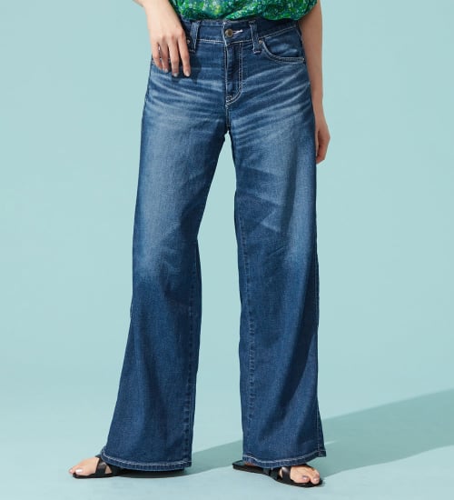 【百貨店・直営店限定】SOMETHING ete セミワイドデニムパンツ【夏用/COOL/涼/抗菌/防臭/制菌】