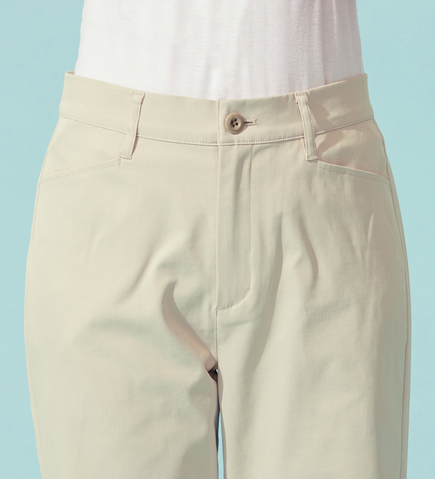 SOMETHING(サムシング)の【百貨店・直営店限定】SOMETHING ete ストレートトラウザーパンツ【夏用/COOL/涼/抗菌/防臭/制菌】|パンツ/スラックス/レディース|サンドベージュ