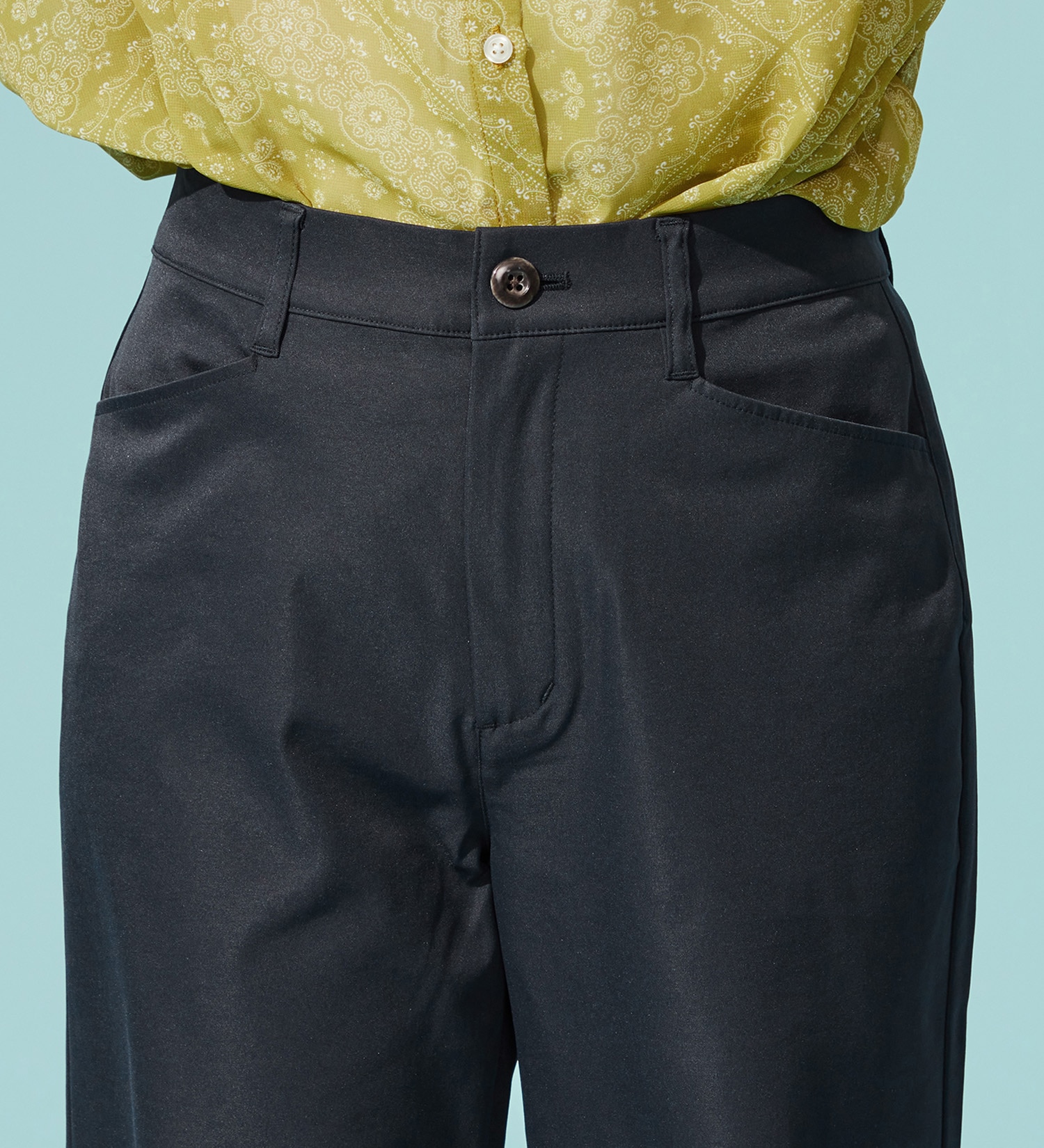 SOMETHING(サムシング)の【百貨店・直営店限定】SOMETHING ete ワイドトラウザーパンツ【夏用/COOL/涼/抗菌/防臭/制菌】|パンツ/パンツ/レディース|ネイビー