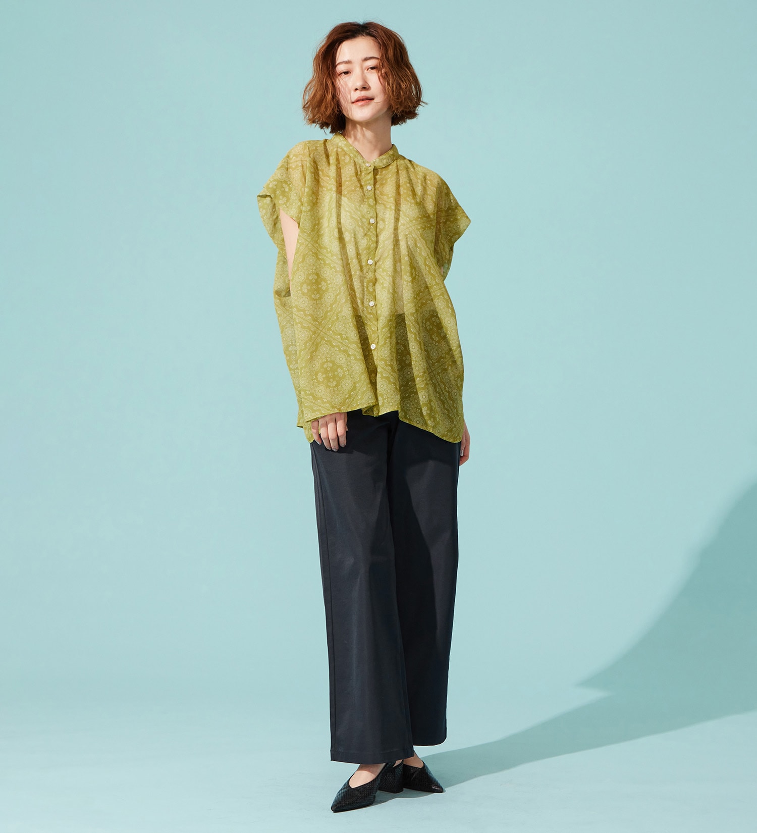 SOMETHING(サムシング)の【百貨店・直営店限定】SOMETHING ete ワイドトラウザーパンツ【夏用/COOL/涼/抗菌/防臭/制菌】|パンツ/パンツ/レディース|ネイビー