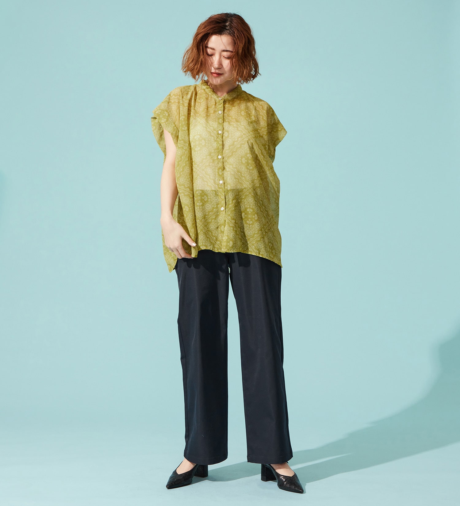 SOMETHING(サムシング)の【百貨店・直営店限定】SOMETHING ete ワイドトラウザーパンツ【夏用/COOL/涼/抗菌/防臭/制菌】|パンツ/パンツ/レディース|ネイビー