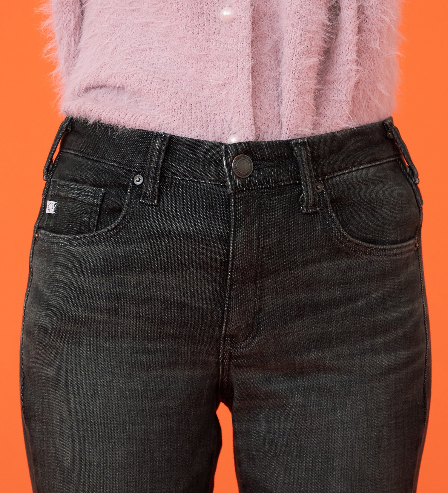 SOMETHING(サムシング)の【百貨店・直営店限定】SOMETHING hiver フレアデニムパンツ【裏起毛】【暖】【冬用】|パンツ/デニム/ジーンズパンツ/レディース|ブラックデニム