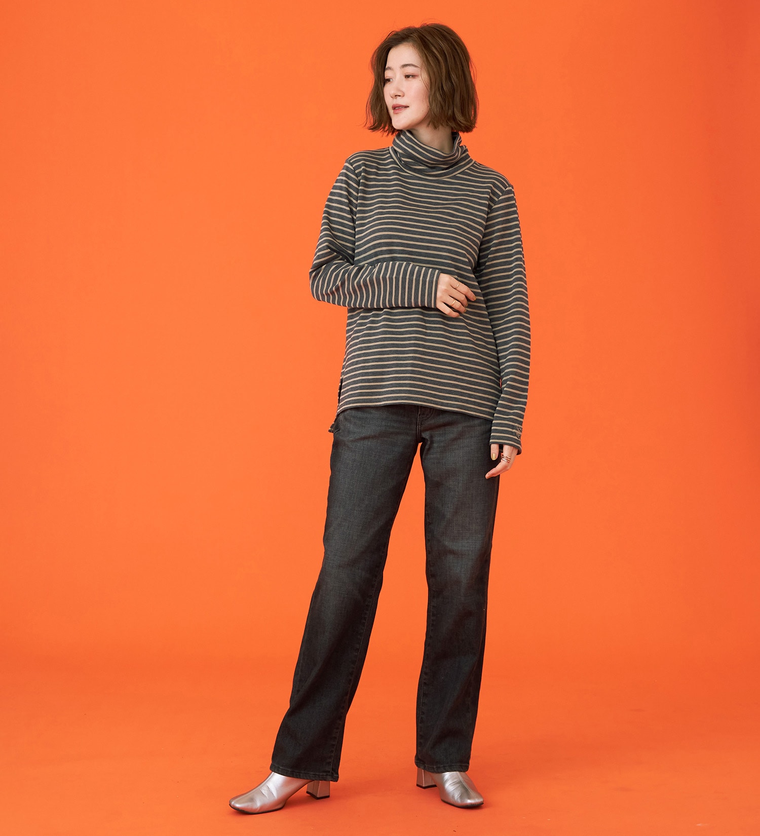 SOMETHING(サムシング)の【百貨店・直営店限定】SOMETHING hiver スタンダードストレートデニムパンツ【裏起毛】【暖】【冬用】|パンツ/デニム/ジーンズパンツ/レディース|ブラックデニム