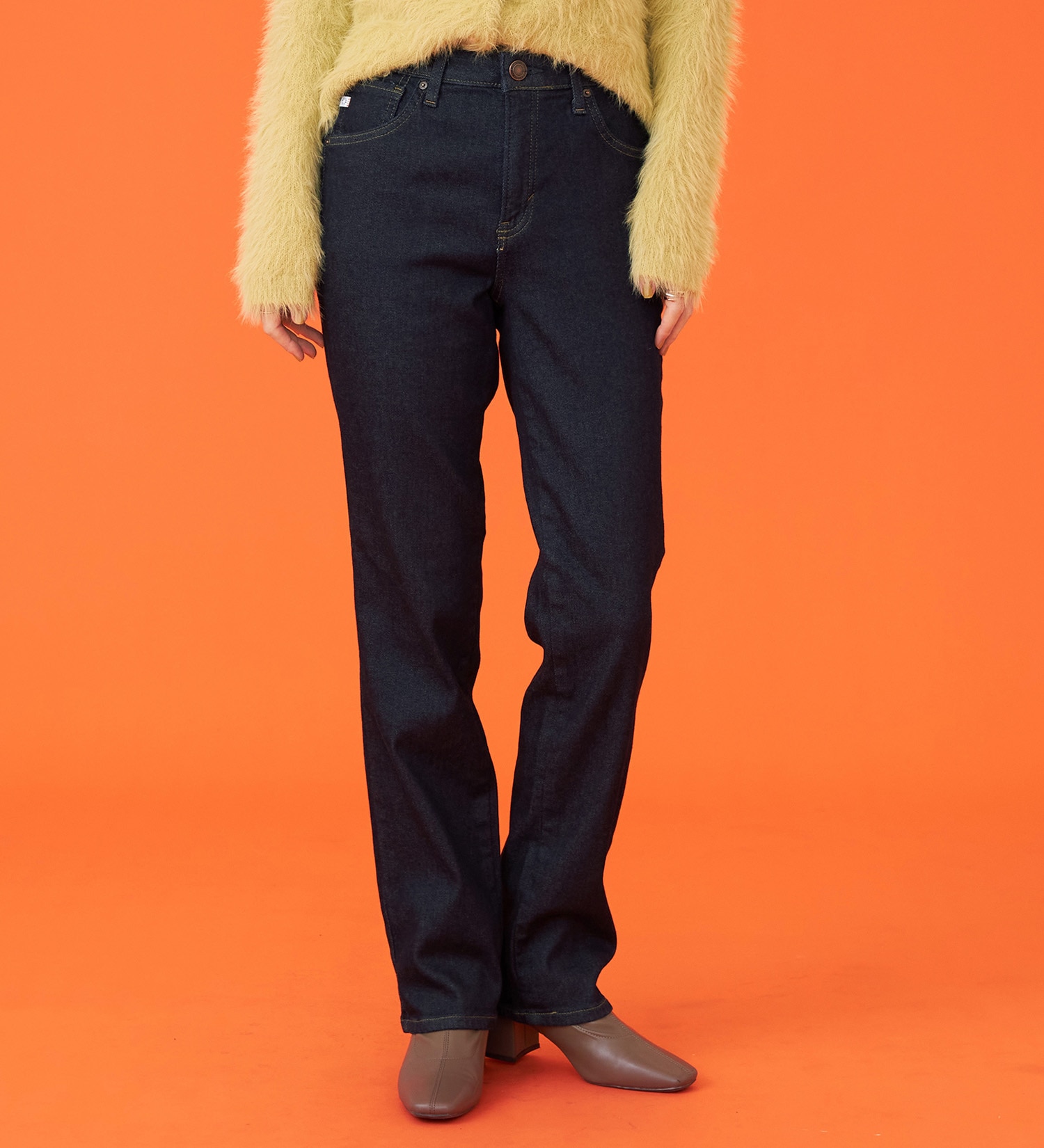 SOMETHING(サムシング)の【百貨店・直営店限定】SOMETHING hiver BODY FIRE 裏起毛 ストレートデニムパンツ【暖】|パンツ/パンツ/レディース|インディゴブルー