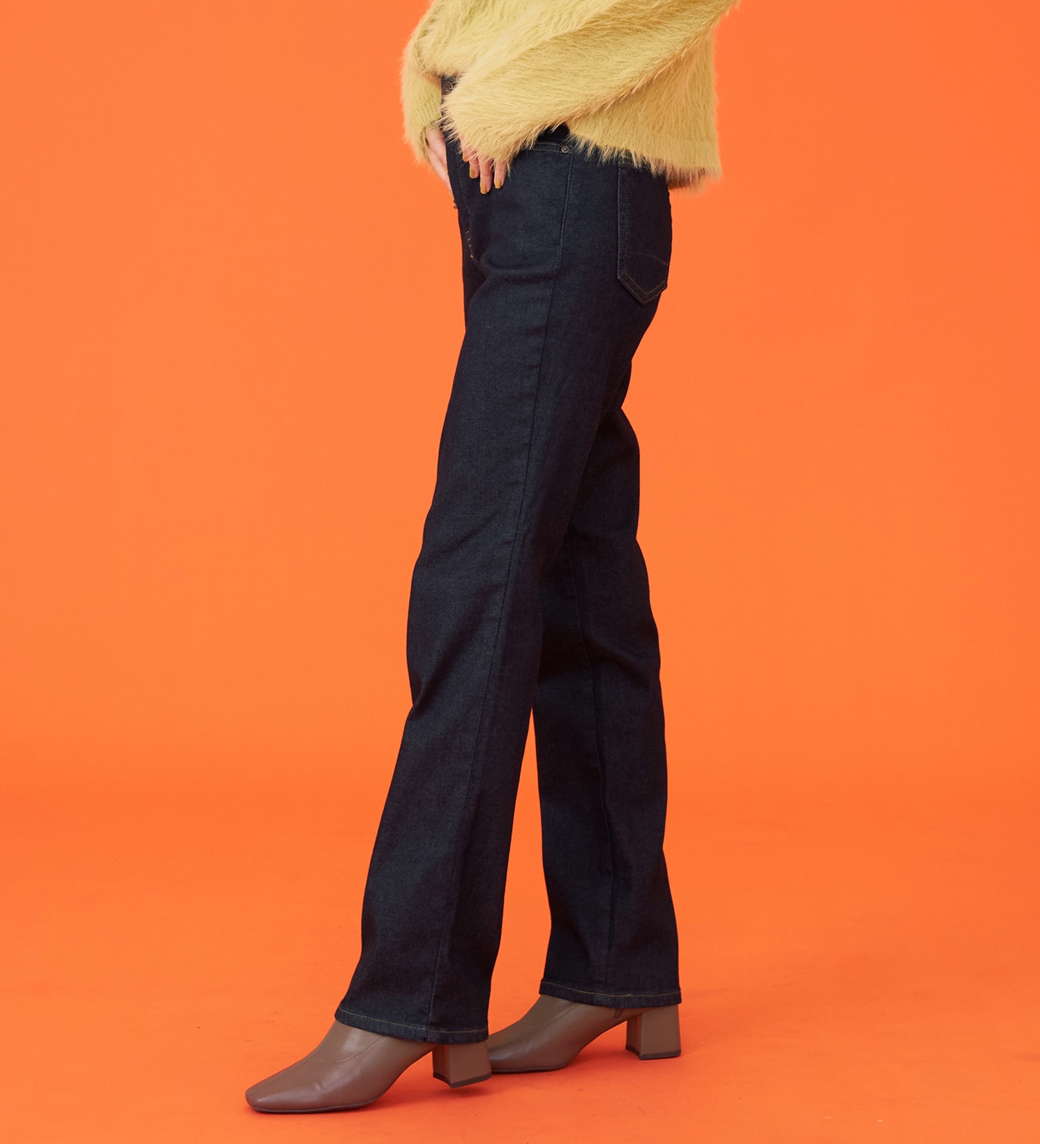 SOMETHING(サムシング)の【百貨店・直営店限定】SOMETHING hiver BODY FIRE 裏起毛 ストレートデニムパンツ【暖】|パンツ/パンツ/レディース|インディゴブルー