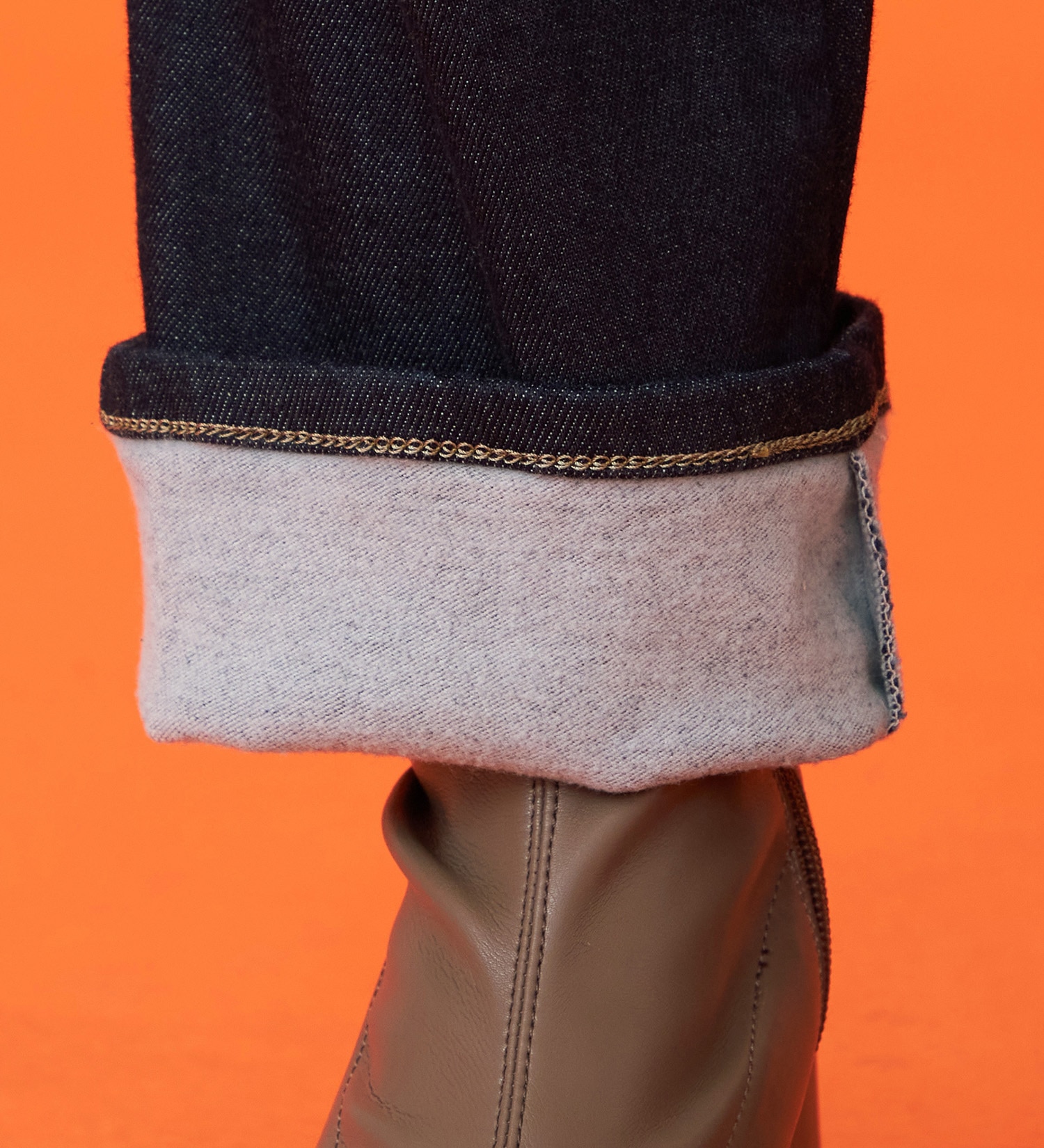 SOMETHING(サムシング)の【百貨店・直営店限定】SOMETHING hiver BODY FIRE 裏起毛 ストレートデニムパンツ【暖】|パンツ/パンツ/レディース|インディゴブルー