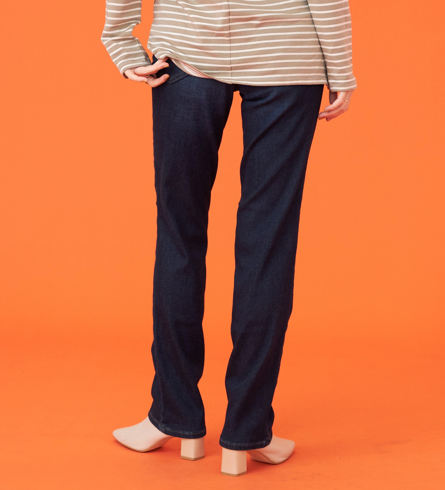 SOMETHING(サムシング)の【百貨店・直営店限定】SOMETHING hiver BODY FIRE 裏起毛 ストレートデニムパンツ【暖】|パンツ/パンツ/レディース|濃色ブルー