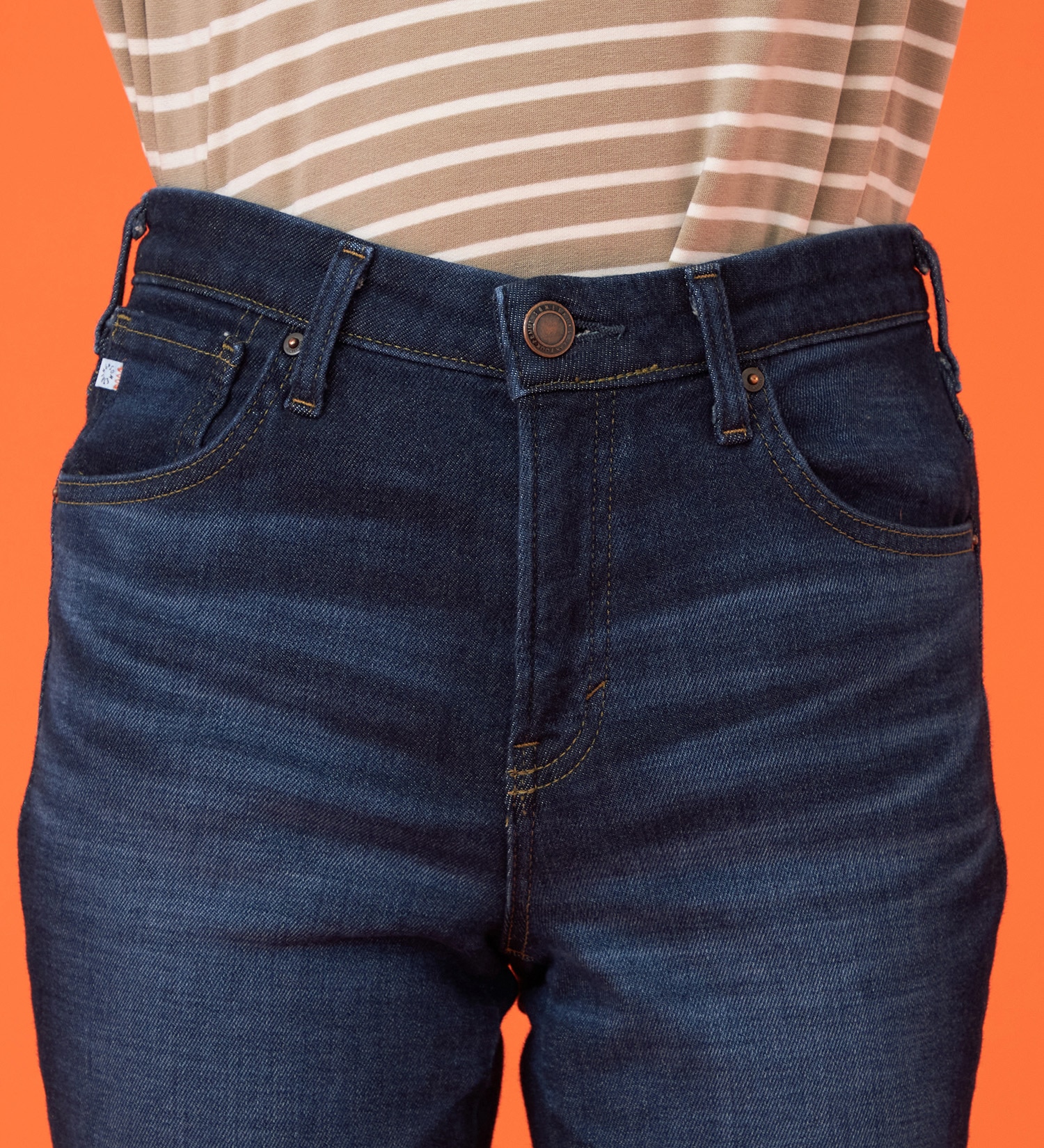 SOMETHING(サムシング)の【百貨店・直営店限定】SOMETHING hiver BODY FIRE 裏起毛 ストレートデニムパンツ【暖】|パンツ/パンツ/レディース|濃色ブルー