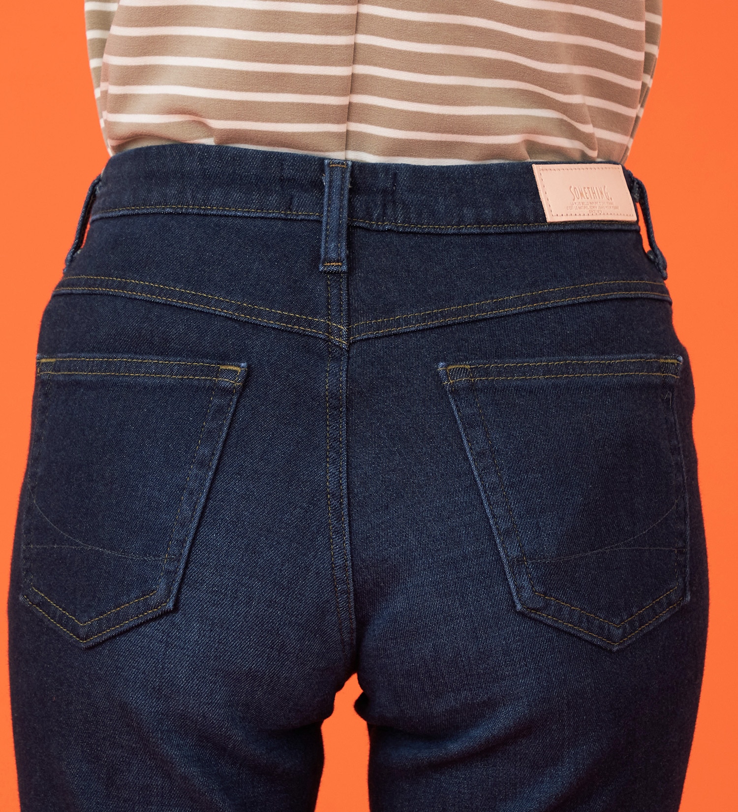 SOMETHING(サムシング)の【百貨店・直営店限定】SOMETHING hiver BODY FIRE 裏起毛 ストレートデニムパンツ【暖】|パンツ/パンツ/レディース|濃色ブルー