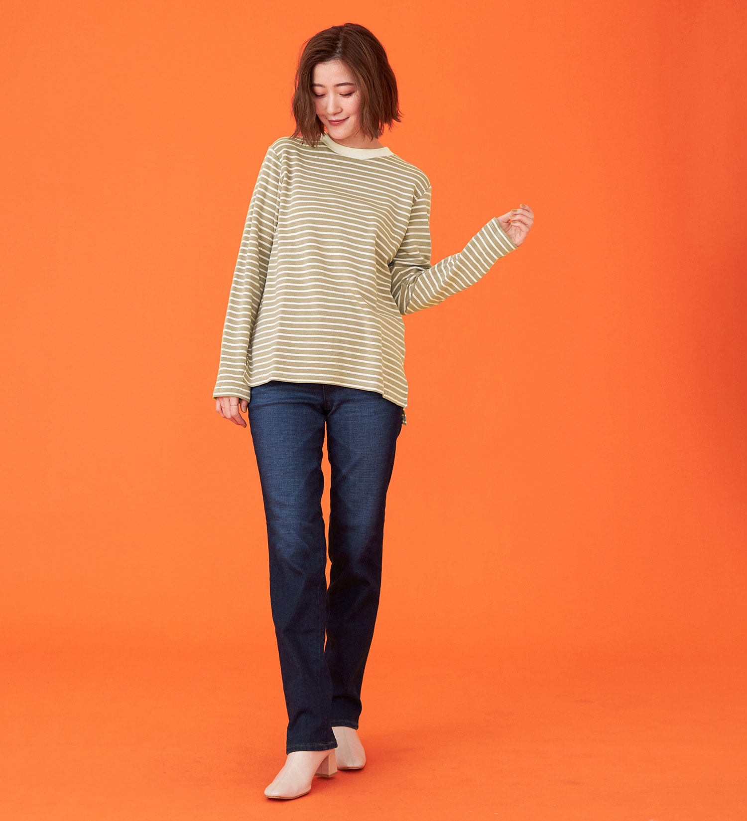 SOMETHING(サムシング)の【百貨店・直営店限定】SOMETHING hiver BODY FIRE 裏起毛 ストレートデニムパンツ【暖】|パンツ/パンツ/レディース|濃色ブルー