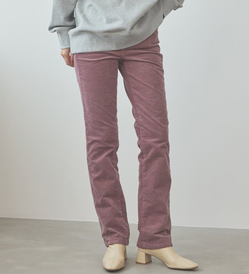 SOMETHING(サムシング)の【百貨店・直営店限定】SOMETHING hiver BODY FIRE 裏起毛 コーデュロイ ストレートデニムパンツ【暖】|パンツ/パンツ/レディース|ピンク