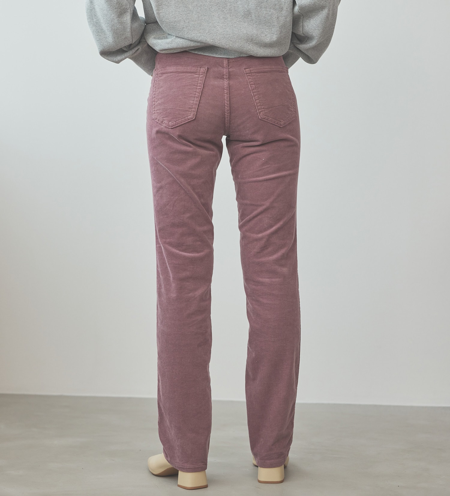 SOMETHING(サムシング)の【百貨店・直営店限定】SOMETHING hiver BODY FIRE 裏起毛 コーデュロイ ストレートデニムパンツ【暖】|パンツ/パンツ/レディース|ピンク