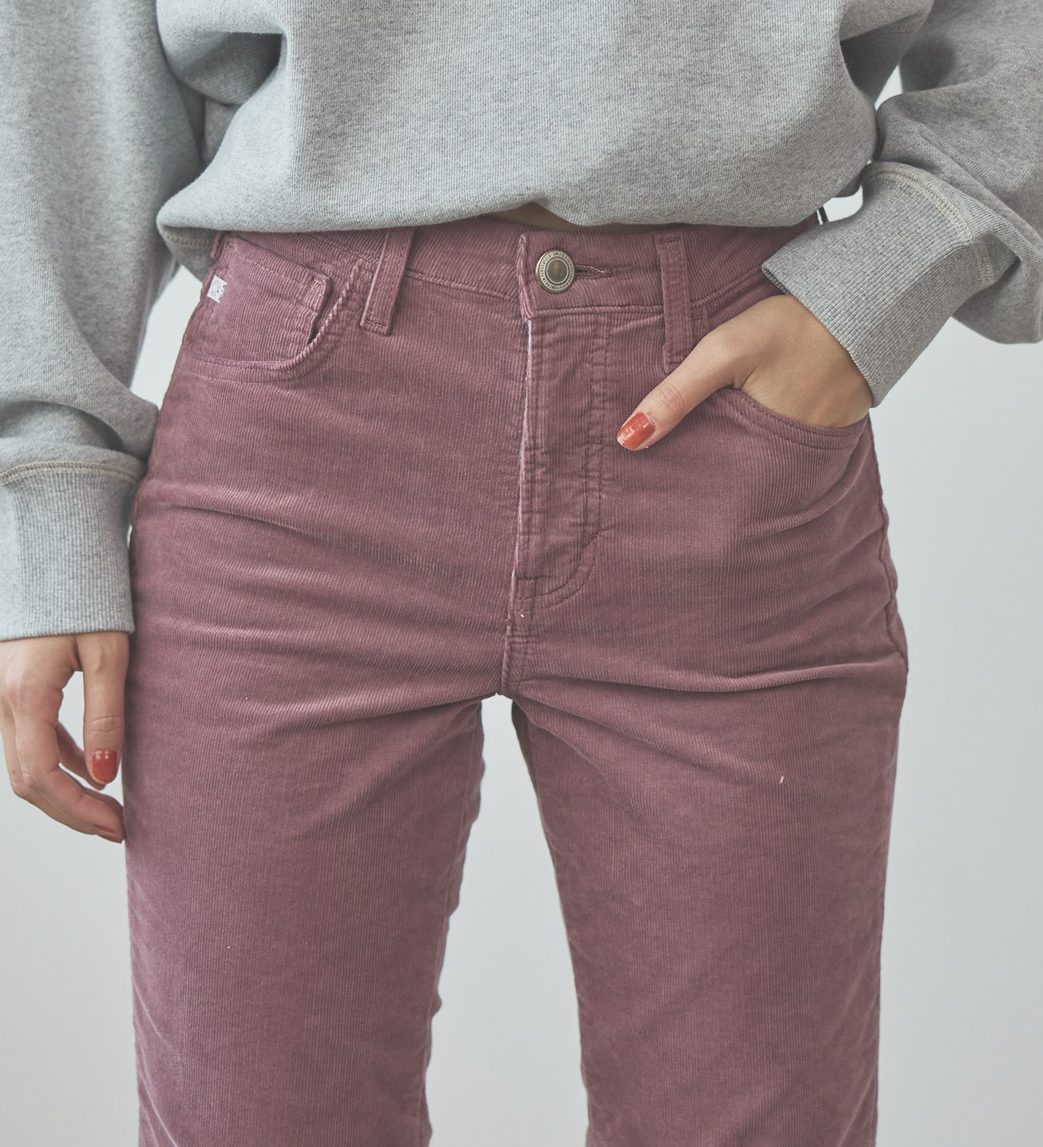 SOMETHING(サムシング)の【百貨店・直営店限定】SOMETHING hiver BODY FIRE 裏起毛 コーデュロイ ストレートデニムパンツ【暖】|パンツ/パンツ/レディース|ピンク