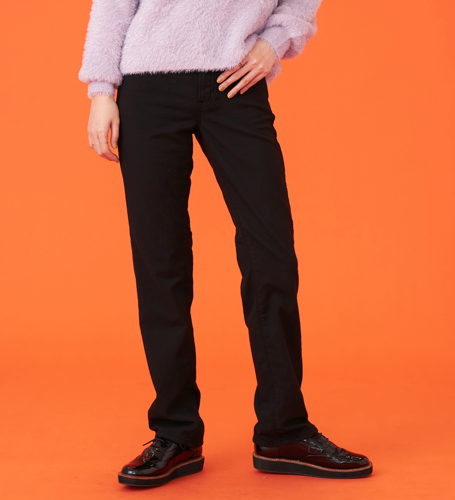 SOMETHING(サムシング)の【百貨店・直営店限定】SOMETHING hiver BODY FIRE 裏別珍 ストレートパンツ【暖】|パンツ/パンツ/レディース|ブラック
