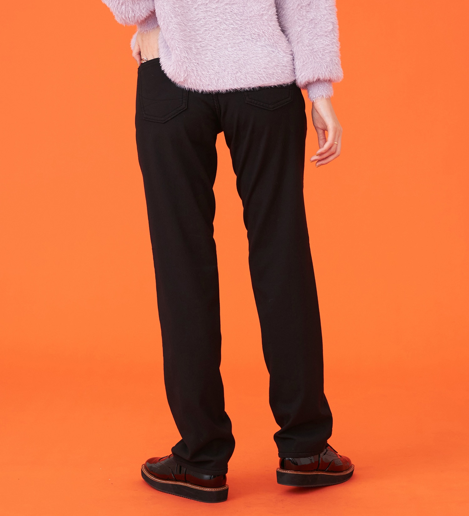 SOMETHING(サムシング)の【百貨店・直営店限定】SOMETHING hiver BODY FIRE 裏別珍 ストレートパンツ【暖】|パンツ/パンツ/レディース|ブラック