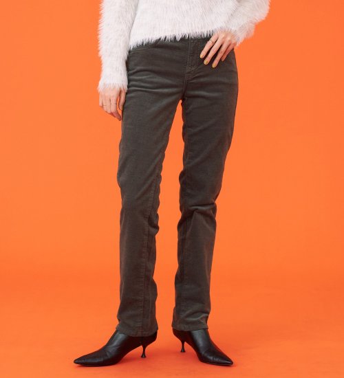 SOMETHING(サムシング)の【百貨店・直営店限定】SOMETHING hiver ストレートパンツ【暖】【冬用】|パンツ/パンツ/レディース|チャコール