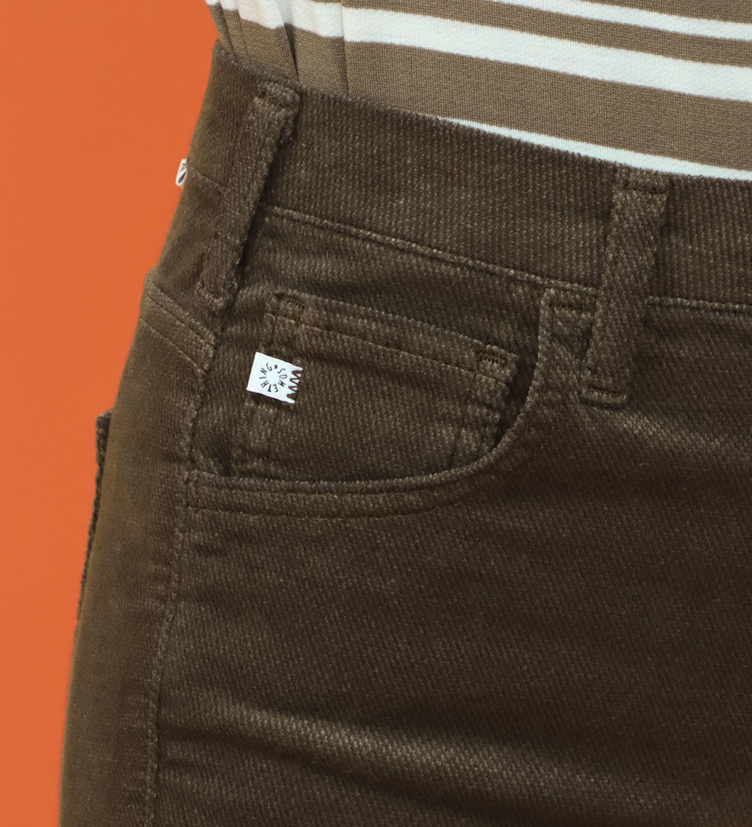 SOMETHING(サムシング)の【試着対象】【百貨店・直営店限定】SOMETHING hiverストレートパンツ【ベルベット】【暖】|パンツ/パンツ/レディース|カーキ