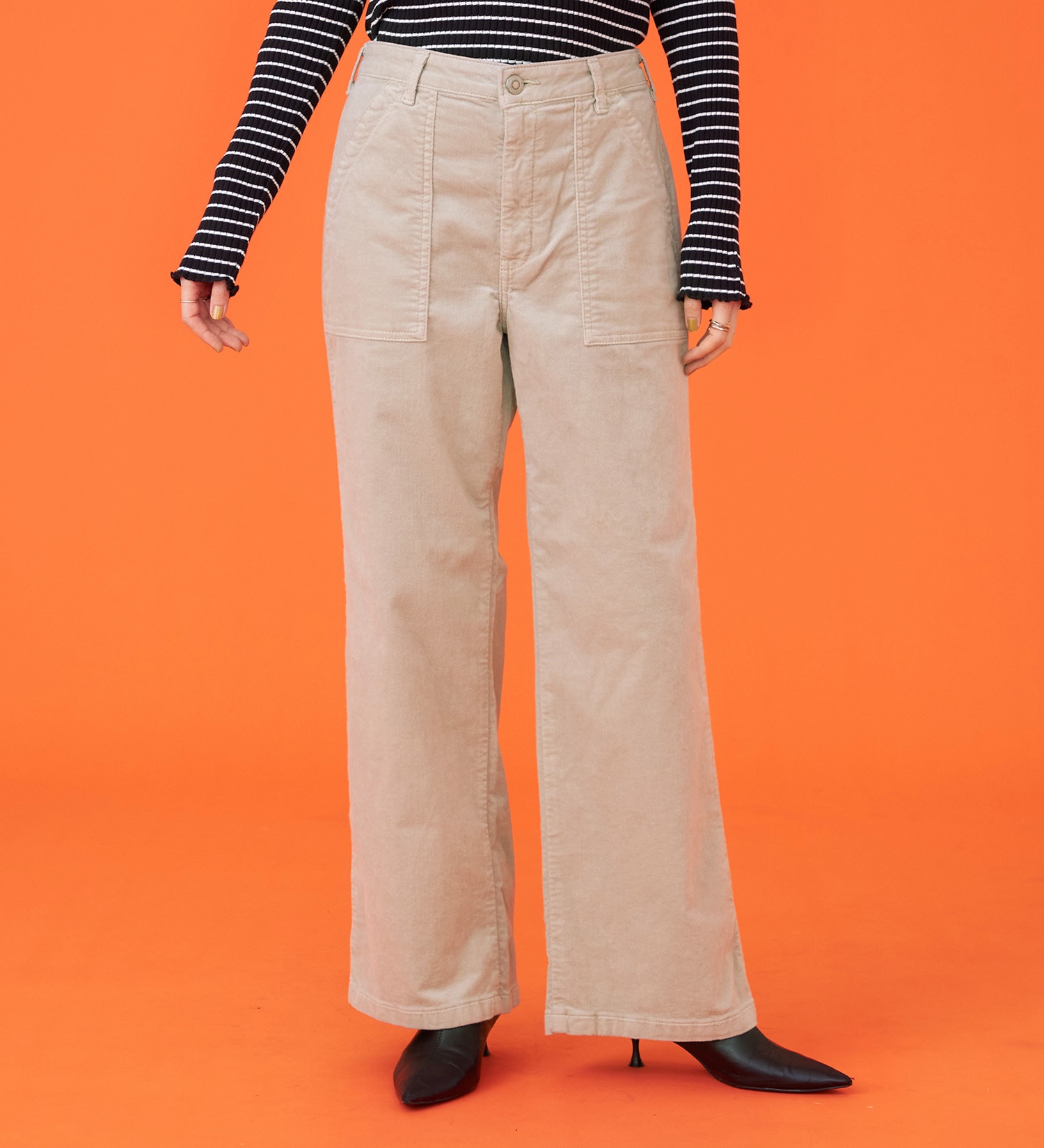 SOMETHING(サムシング)の【百貨店・直営店限定】SOMETHING hiver ベイカーワイドパンツ【暖】【冬用】|パンツ/デニム/ジーンズパンツ/レディース|アイボリー