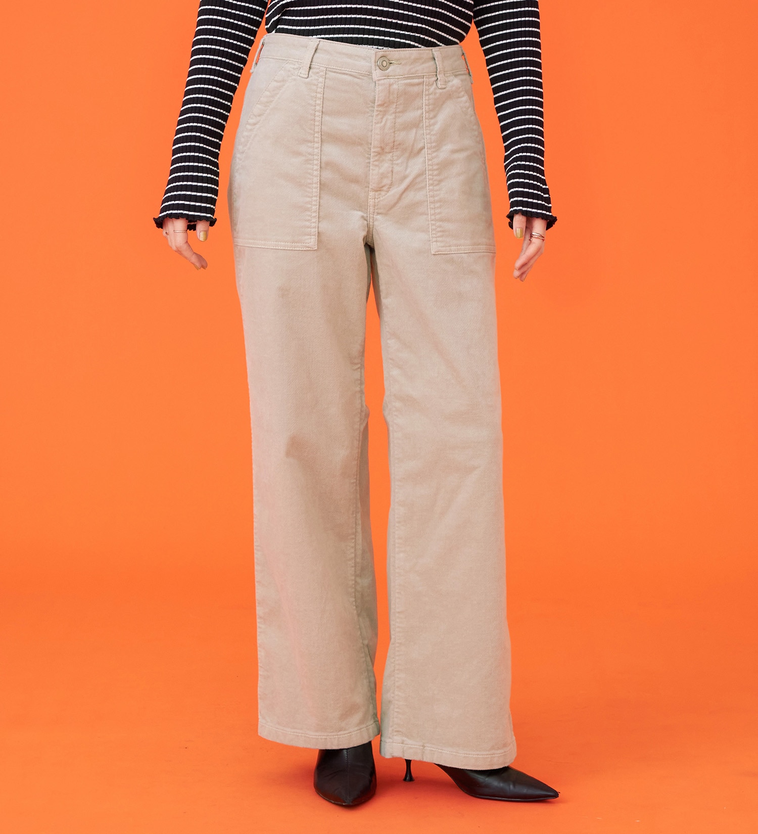 SOMETHING(サムシング)の【百貨店・直営店限定】SOMETHING hiver ベイカーワイドパンツ【暖】【冬用】|パンツ/デニム/ジーンズパンツ/レディース|アイボリー