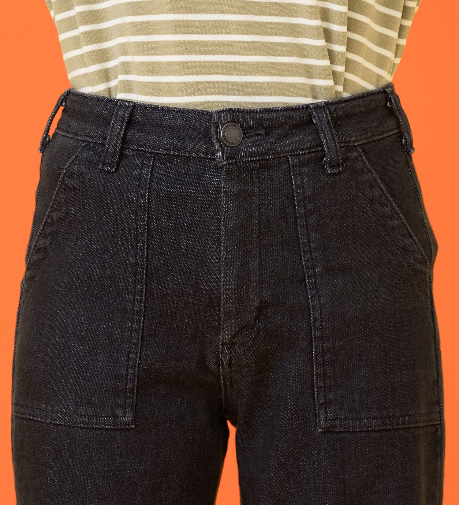 SOMETHING(サムシング)の【百貨店・直営店限定】SOMETHING hiver ベイカーワイドデニムパンツ【裏起毛】【暖】【冬用】|パンツ/パンツ/レディース|ブラックデニム