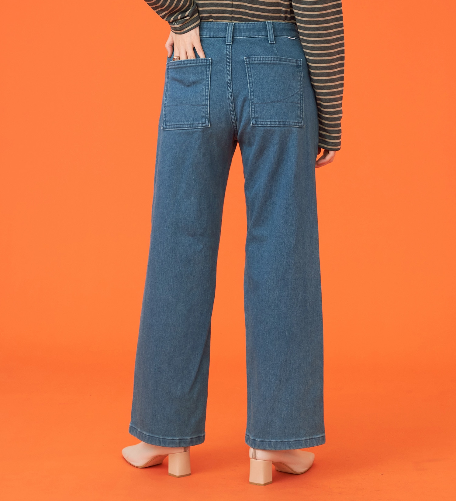 SOMETHING(サムシング)の【試着対象】【百貨店・直営店限定】SOMETHING hiver ベイカーワイドデニムパンツ【裏起毛】【暖】【冬用】|パンツ/デニム/ジーンズパンツ/レディース|ブルー系その他