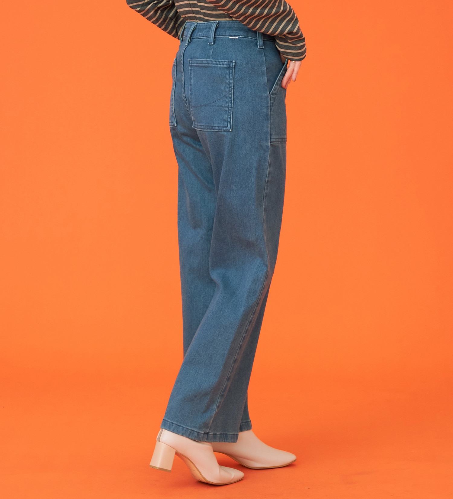 SOMETHING(サムシング)の【試着対象】【百貨店・直営店限定】SOMETHING hiver ベイカーワイドデニムパンツ【裏起毛】【暖】【冬用】|パンツ/デニム/ジーンズパンツ/レディース|ブルー系その他