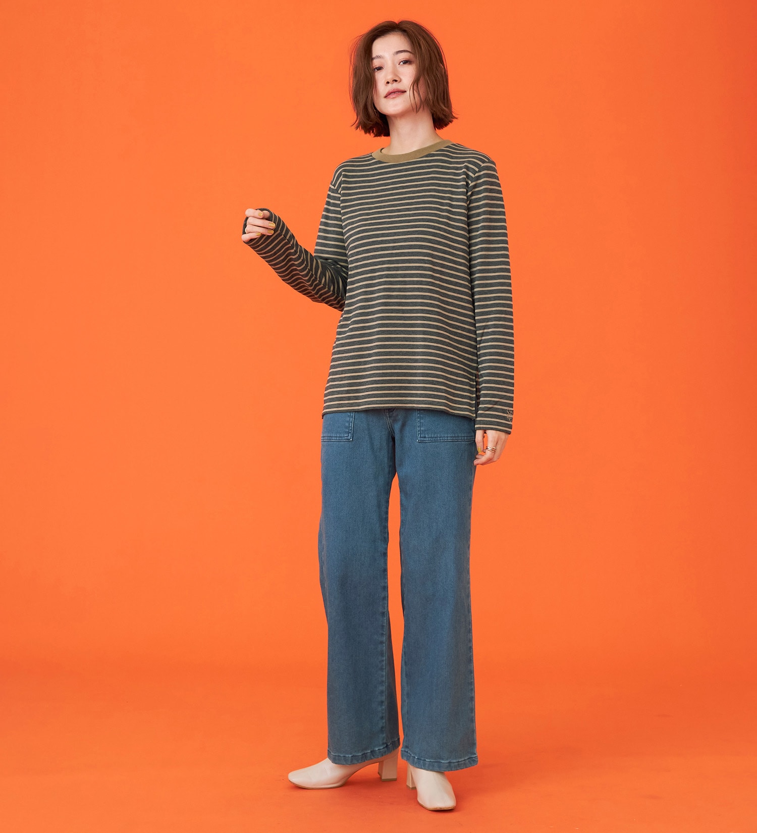 SOMETHING(サムシング)の【試着対象】【百貨店・直営店限定】SOMETHING hiver ベイカーワイドデニムパンツ【裏起毛】【暖】【冬用】|パンツ/デニム/ジーンズパンツ/レディース|ブルー系その他