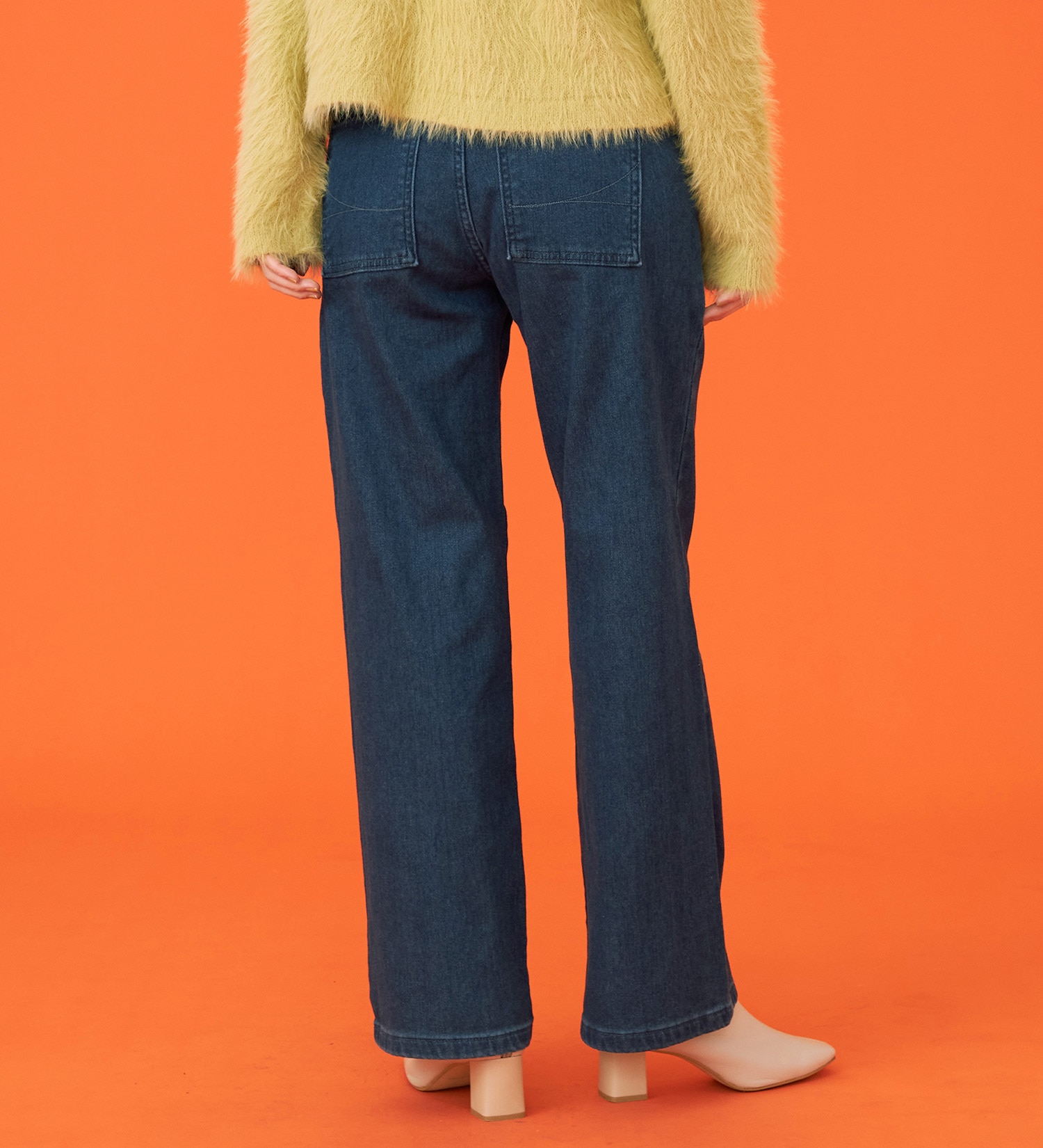 SOMETHING(サムシング)の【百貨店・直営店限定】SOMETHING hiver ベイカーワイドデニムパンツ【裏起毛】【暖】【冬用】|パンツ/パンツ/レディース|濃色ブルー