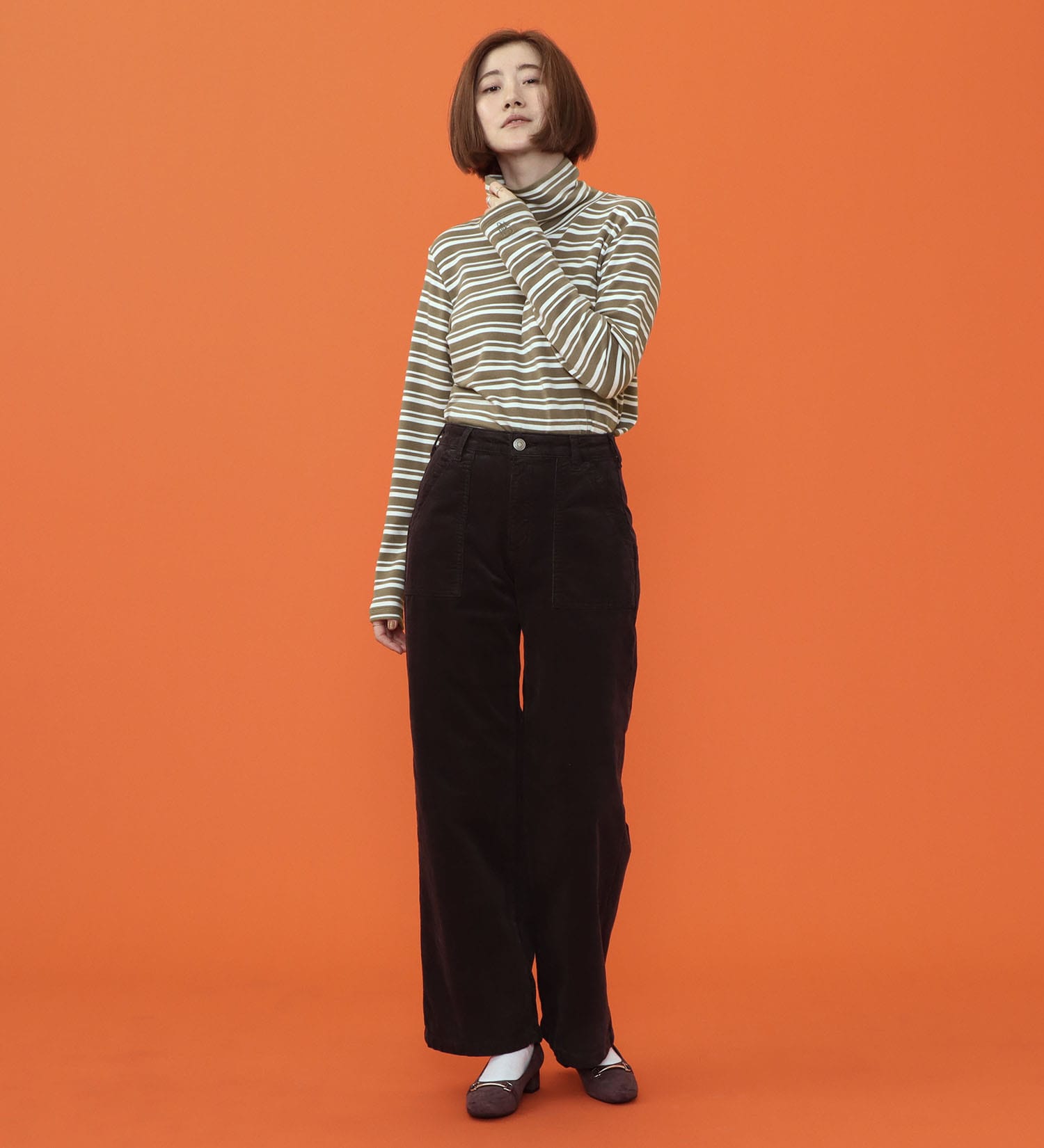 SOMETHING(サムシング)の【試着対象】【百貨店・直営店限定】SOMETHING hiverコーデュロイフレアパンツ【暖】|パンツ/パンツ/レディース|チャコールグレー