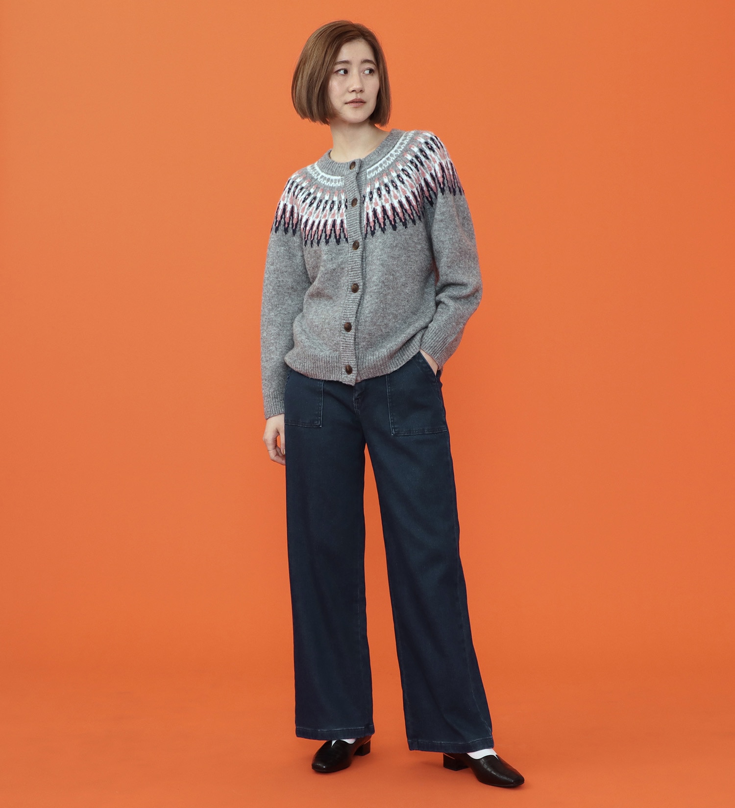 SOMETHING(サムシング)の【百貨店・直営店限定】SOMETHING hiverワイドデニムパンツ【暖】|パンツ/デニム/ジーンズパンツ/レディース|濃色ブルー