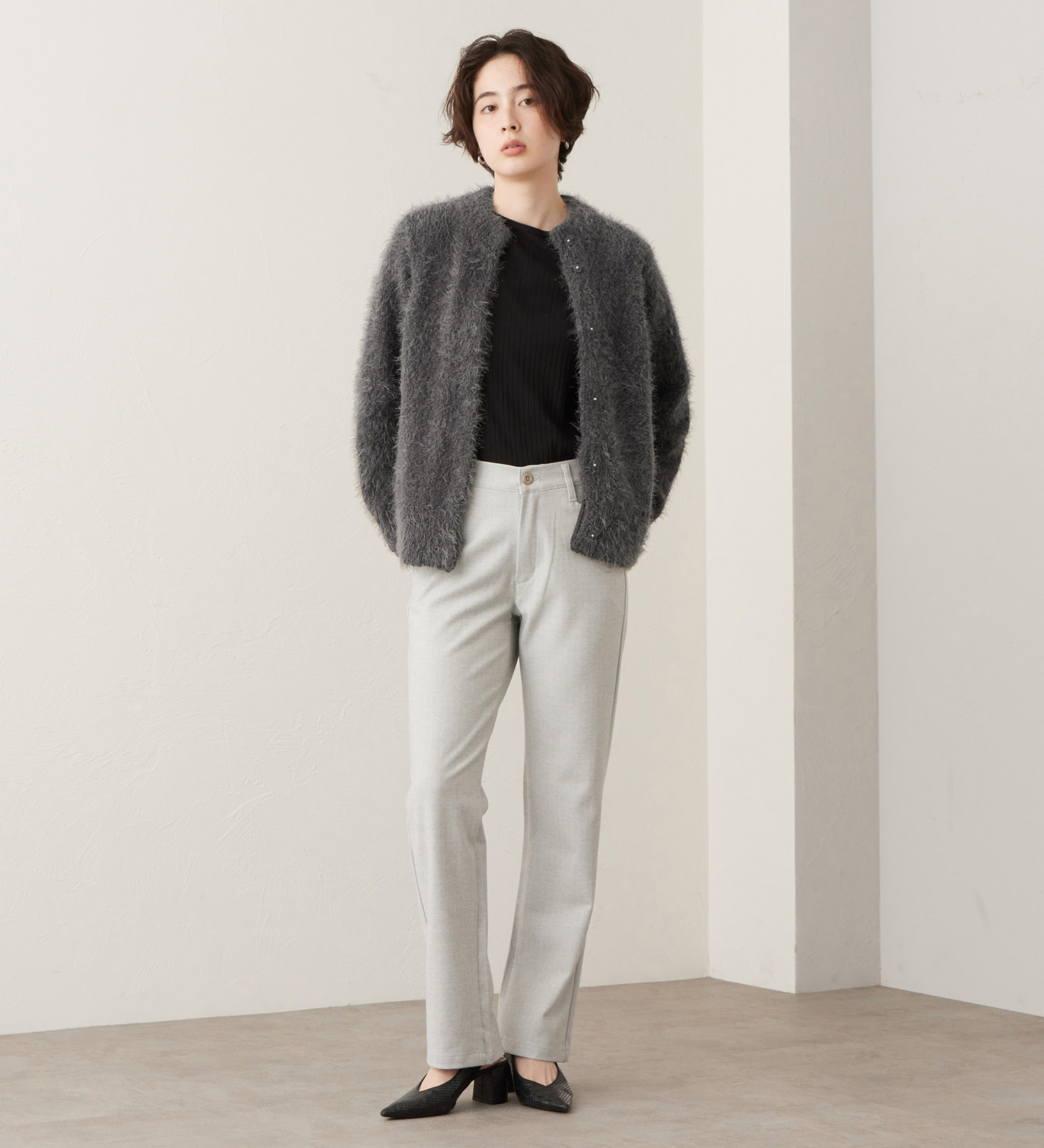 SOMETHING(サムシング)の【試着対象】【百貨店・直営店限定】SOMETHING ストレートトラウザーパンツ|パンツ/スラックス/レディース|アイボリー