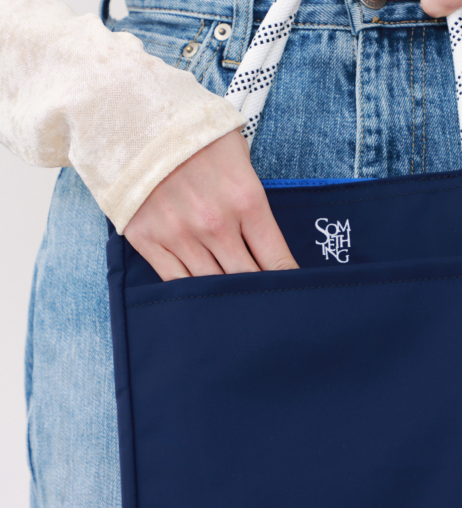 SOMETHING(サムシング)のSOMETHING リバーシブルトートバッグ|バッグ/トートバッグ/レディース|ネイビー