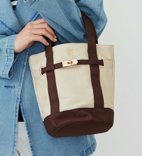 SOMETHING バイカラートートバッグ